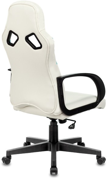 Кресло игровое Бюрократ ZOMBIE RUNNER белый/голубой